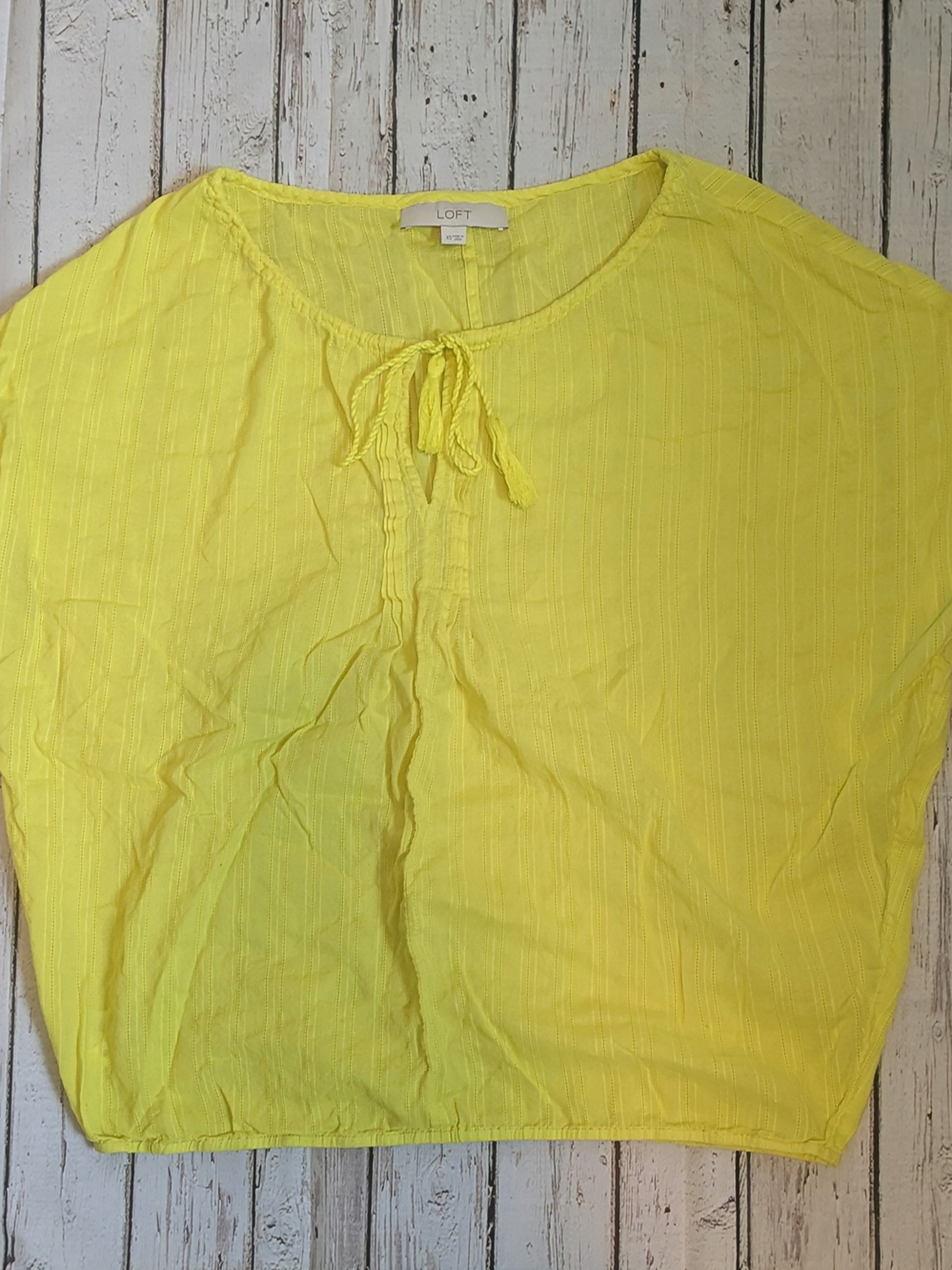 LOFT Bright Yellow Tie-Front Blouse